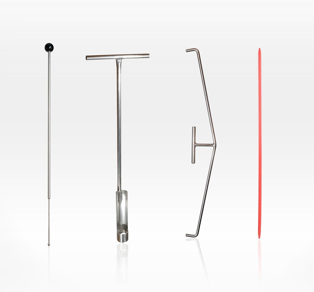 Photo of 5 Mole Trap handles from TopCat.