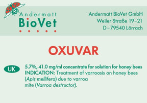 Photo of Oxuvar label packaging.
