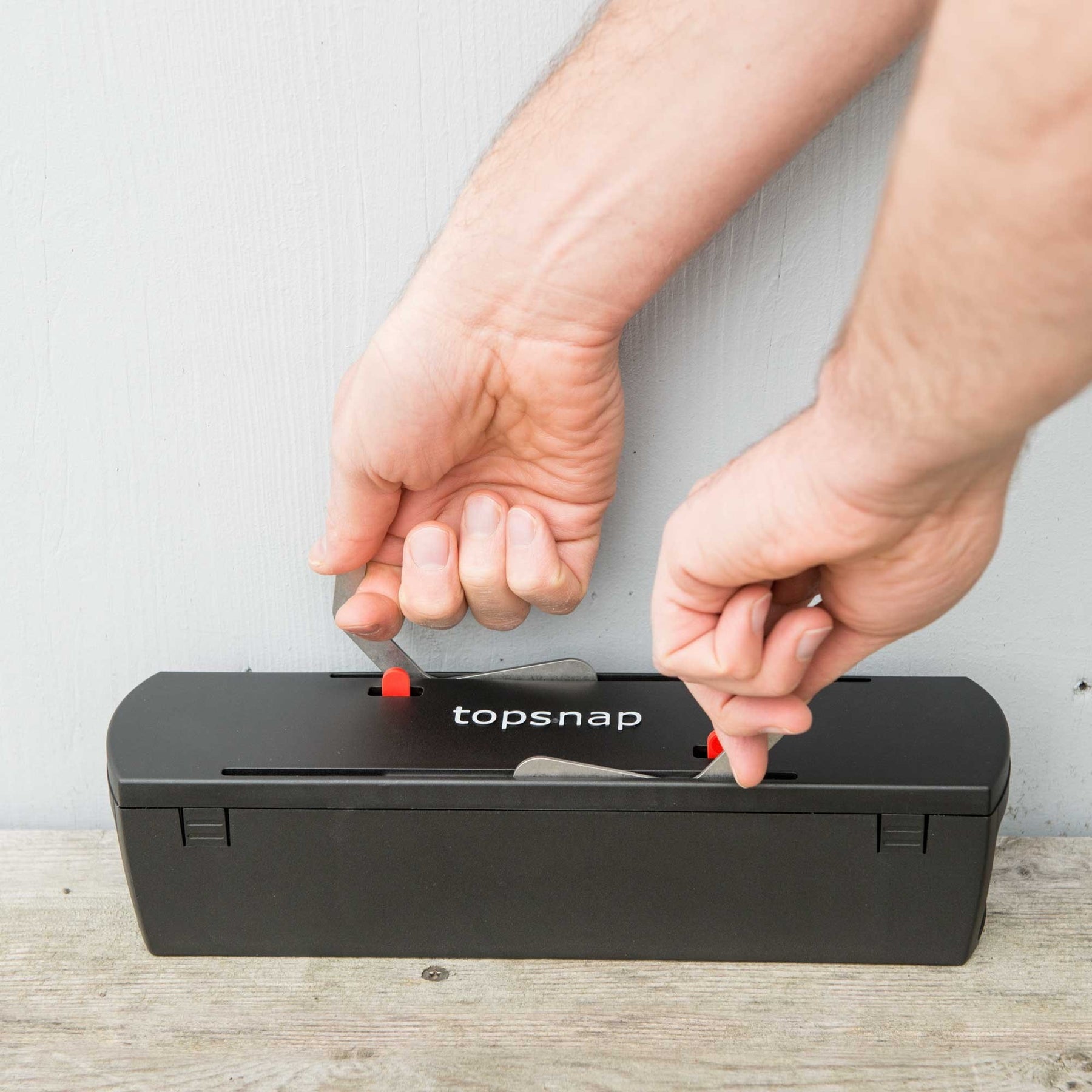 Photo of topsnap trap being opened.