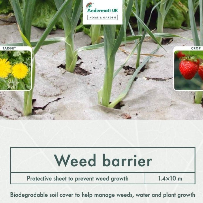Photo of weed barrier packaging.