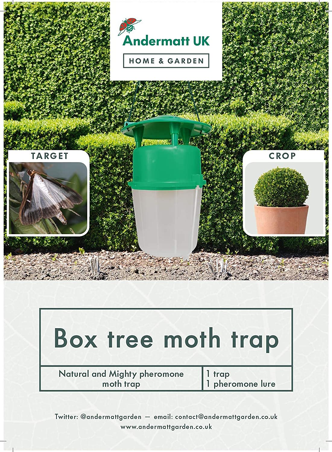 Compact Box tree moth trap + CaterComb