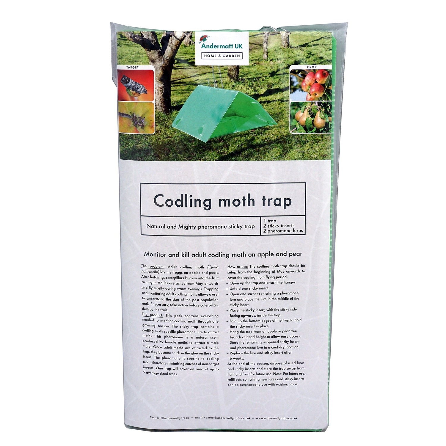 Codling Moth Trap UK £8.99 with 2 Pheromone Refill Lures, Free Next
