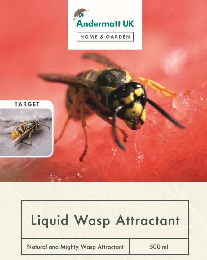 Photo of the Liquid Wasp attractant packaging label.