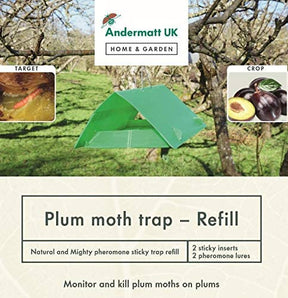 Photo of plum moth trap packaging label.